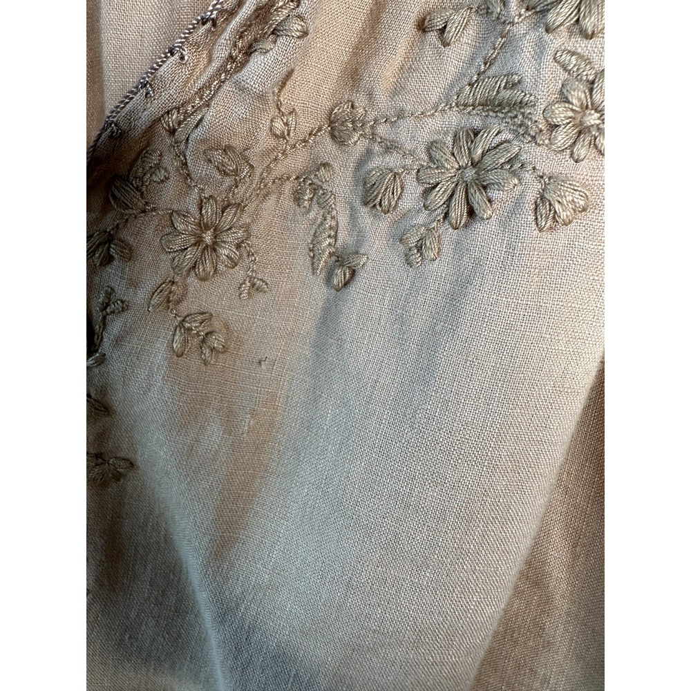 Lauren Ralph Lauren 100% Linen Embroidered Peasant Blouse Boho Top Plus Size 1X - Picture 3 of 10